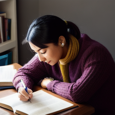 Estudante utilizando diversos recursos de inglês