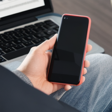 Person using a smartphone to access online English learning resources