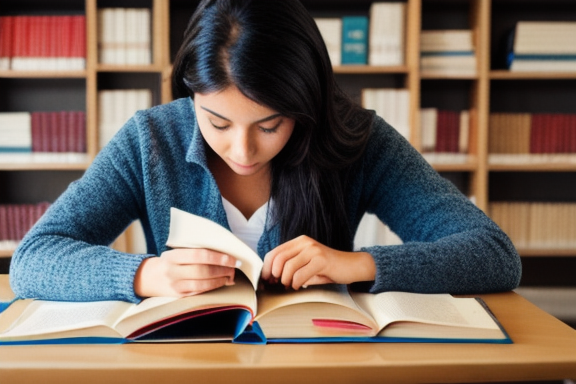 Person studying English grammar books