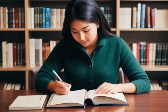 A person studying English grammar books