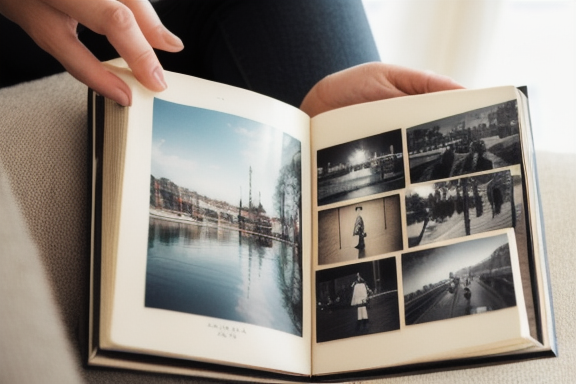 Person holding a vintage photo album