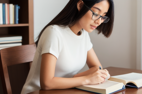 Person studying English grammar books