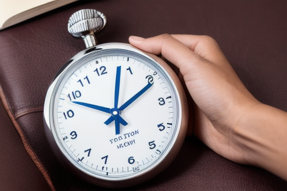 Person reading with stopwatch