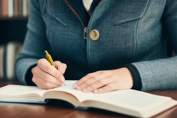 Person reading a book and taking notes