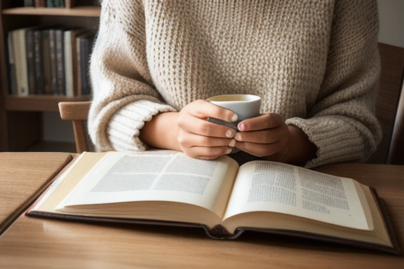 Person reading a book