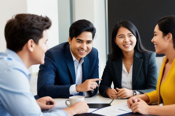 Group of people engaged in a lively conversation in English