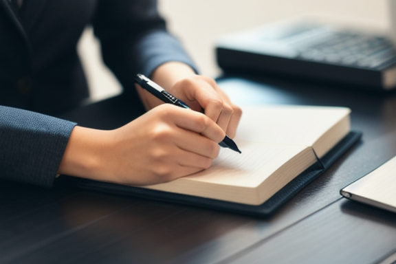 Person writing in a notebook