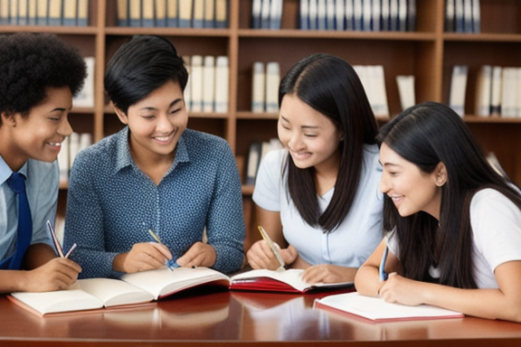 Group of students studying together