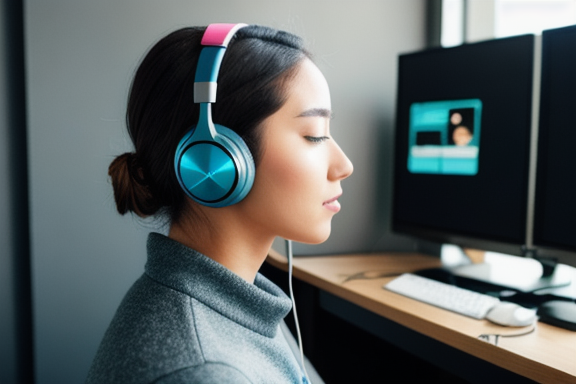 Person wearing headphones