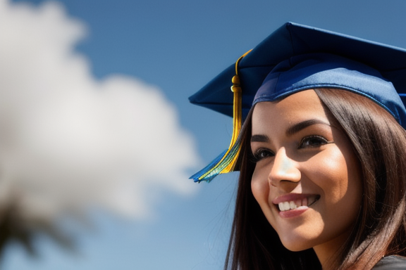 Person with graduation hat and diploma