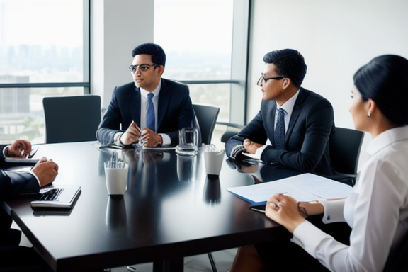 Business professionals discussing in a meeting